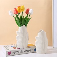 dry flower plastic vase white color