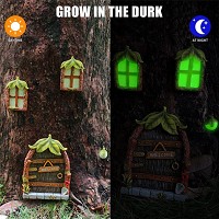 handmade resin luminous door and window garden decor