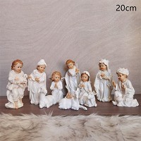 handmade 20cm height Nativity sets manger sculpture white color baby shape