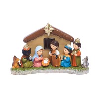 handmade 22 cm length Nativity sets led manger sculpture