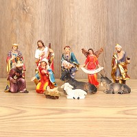 handmade 5 inch Nativity sets manger sculpture