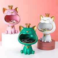 Resin cat shape storage ornament