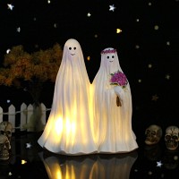 Resin Halloween ghost new couple LED light 